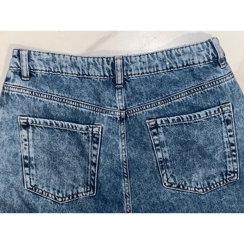 Vintage 80s 90s Womens Acid Wash Jeans 29 High-Rise Tapered Mom Paper Bag